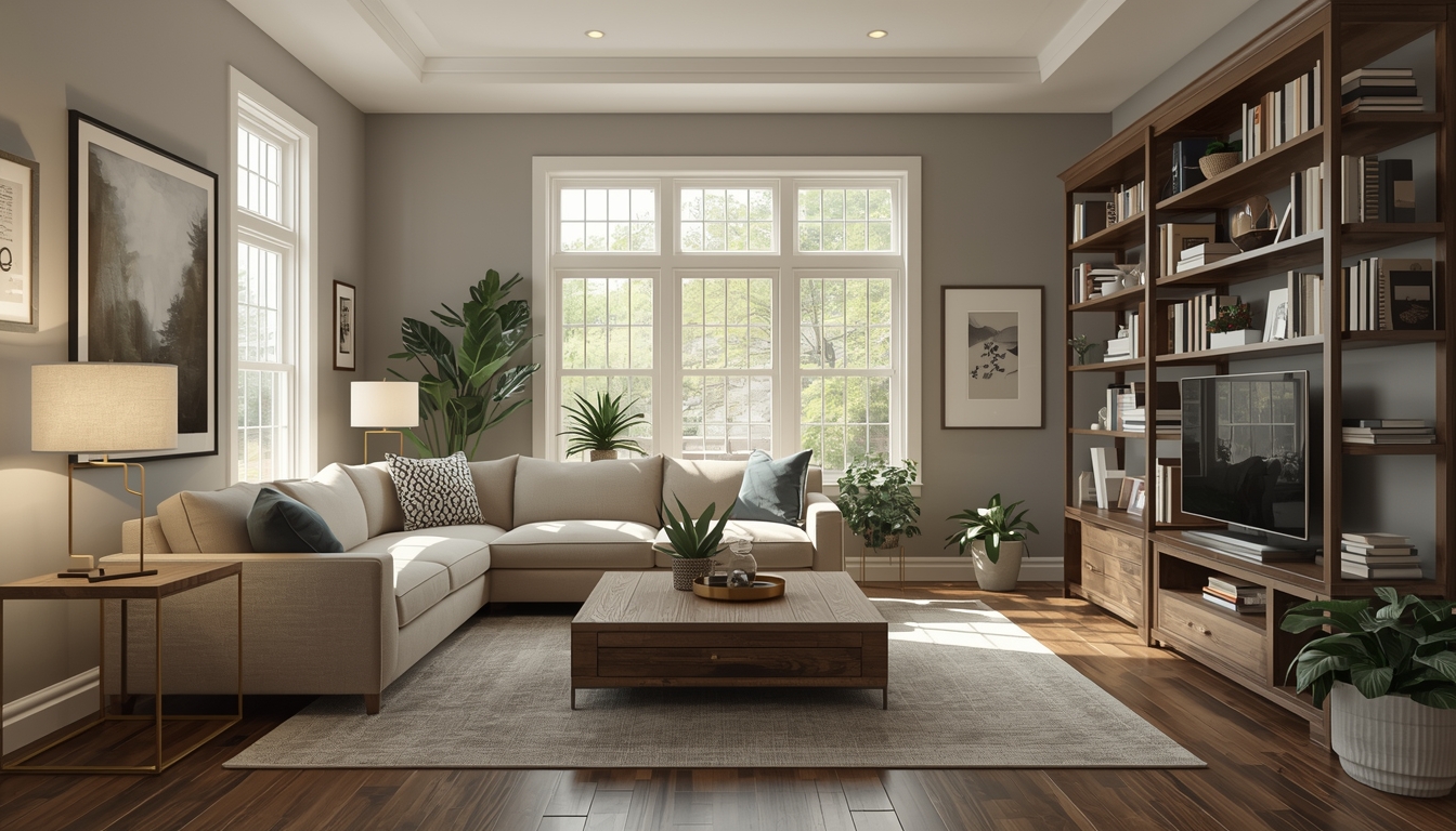 Beautifully organized living space with minimalist design