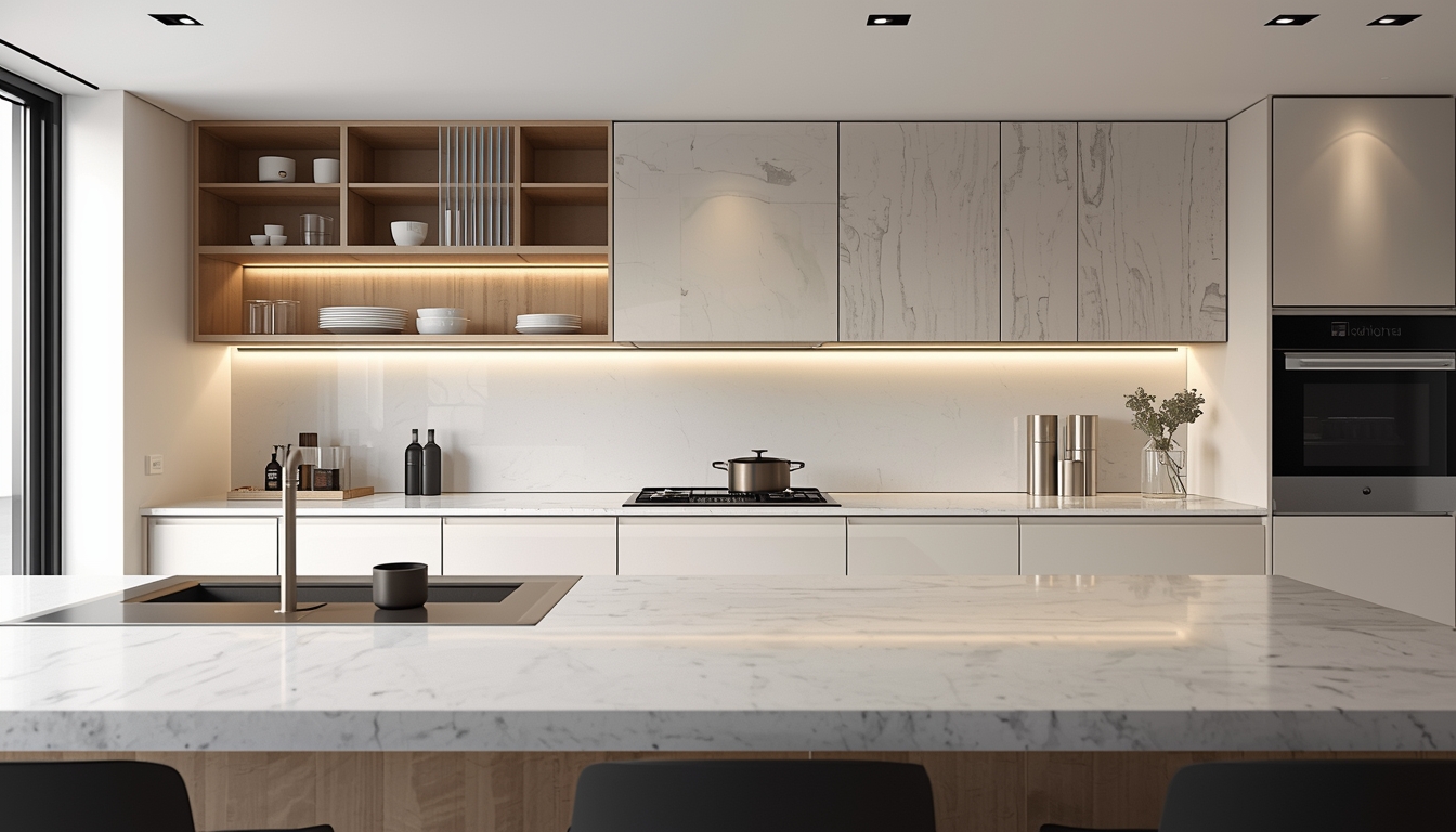 Minimalist kitchen with streamlined storage